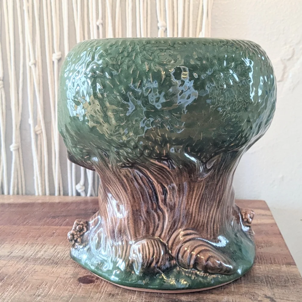 Vintage Keebler Elf Tree Cookie Jar Planter | USA Made Glazed Pottery